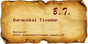 Baracskai Tivadar névjegykártya