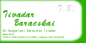 tivadar baracskai business card